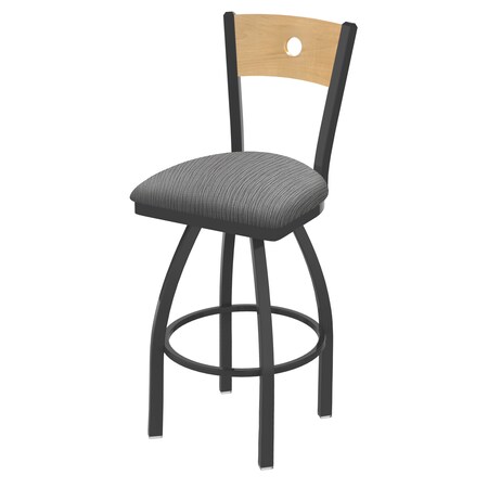 Holland Bar Stool Co 25" Swivel Counter Stool, Pewter Finish, Nat Back, Graph Seat 83025PWNatMplB020